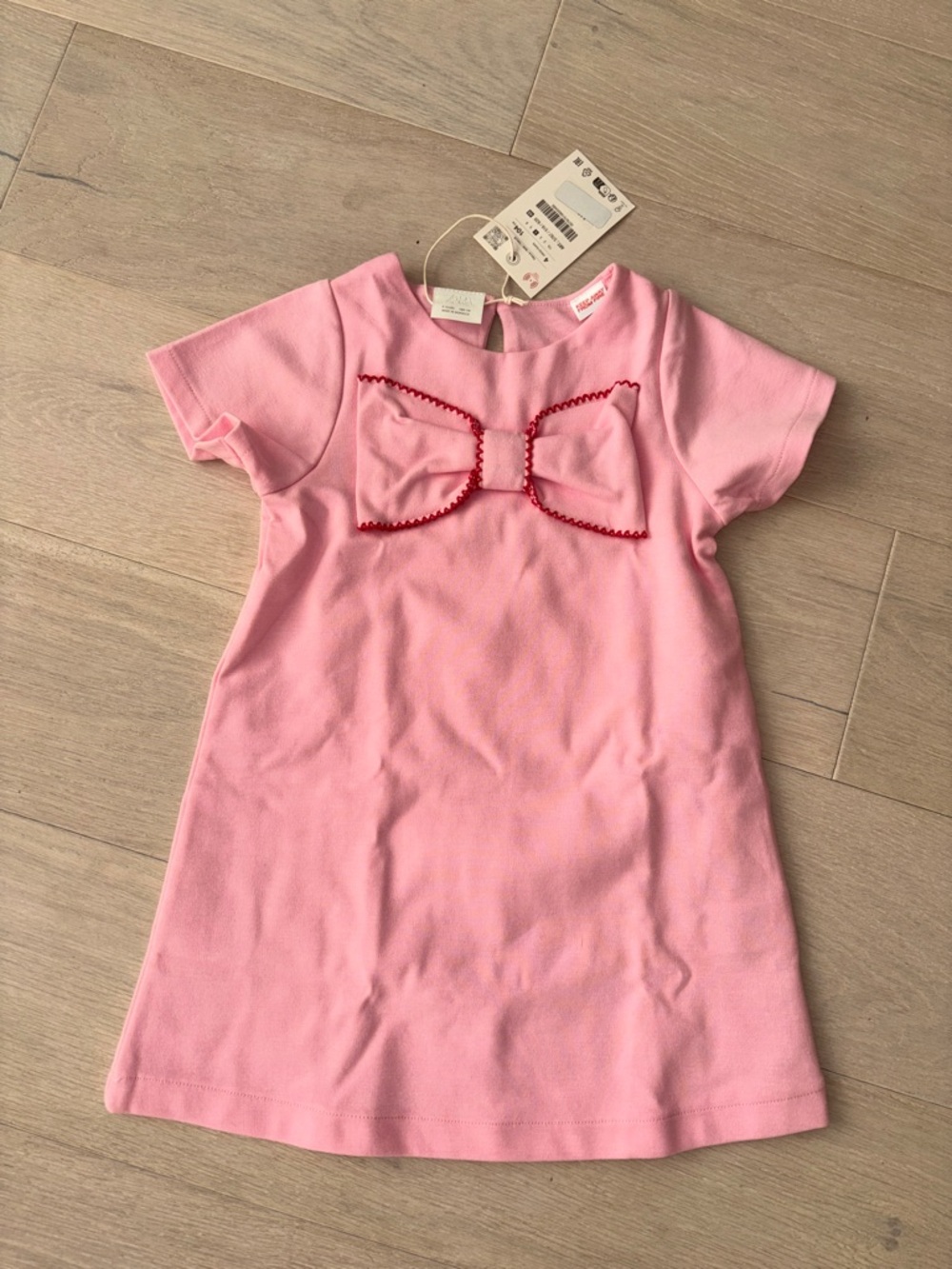 Zara Pink Bow-Accent Girls' Dress